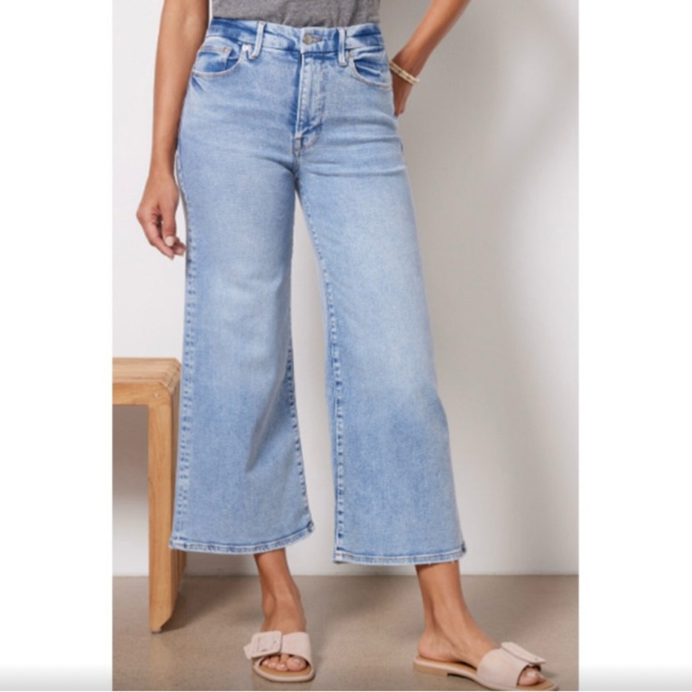 NWOT Good American Good Waist Crop Palazzo, Size 6/28 (COPY)